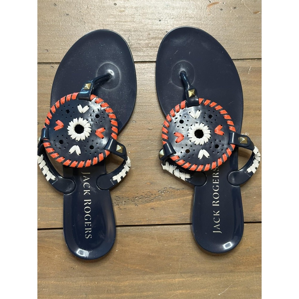 Jack Rogers Shoes Womens Size 6 Jelly Sandals Thong Slip On Summer Beach Casual